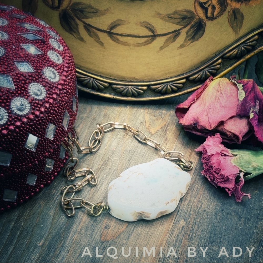 CREAM BUFFALO TURQUOISE PENDANT + BRUTALIST statement NECKLACE